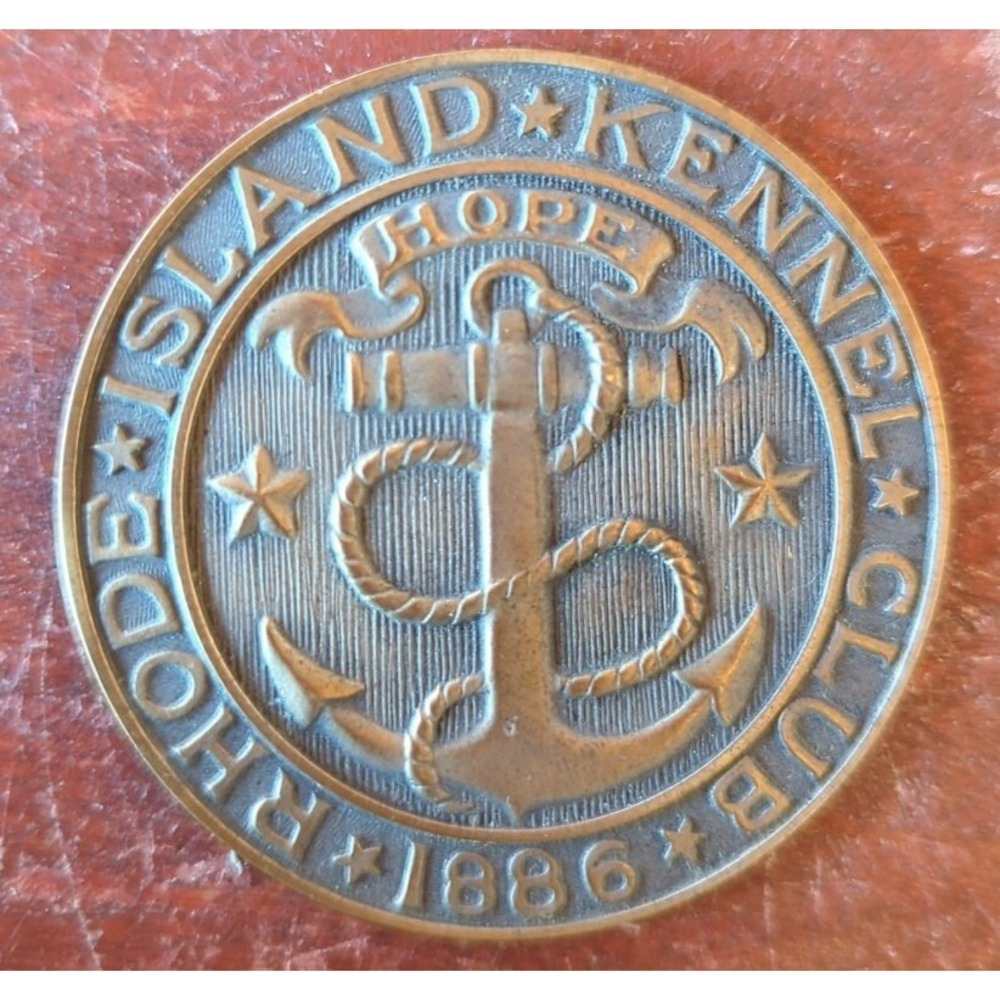 Vintage Rhode Island Kennel Club Trophy Medal Badge Paperweight